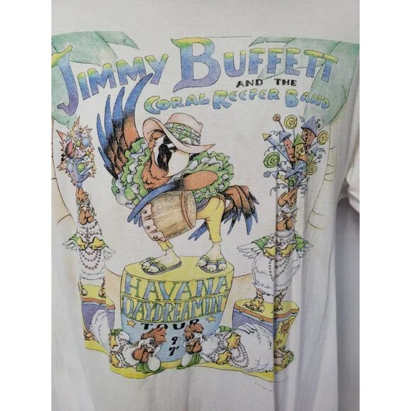 Vintage Jimmy Buffett Shirt Mens L 1997 Havana Daydreamin Murina - Picture 9 of 14